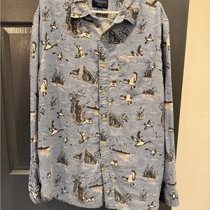 American Eagle Outfitters Blue Nature Print Shirt